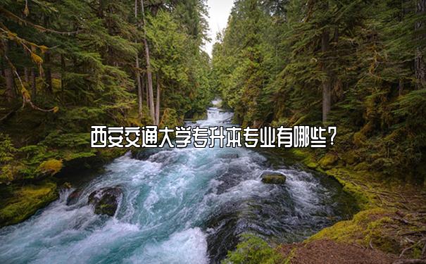 西安交通大学专升本专业有哪些?