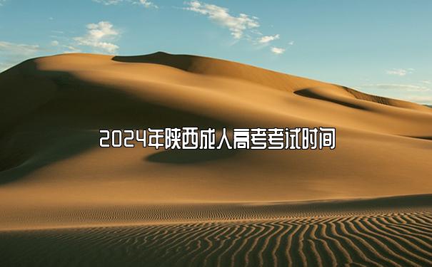 2024年陕西成人高考考试时间